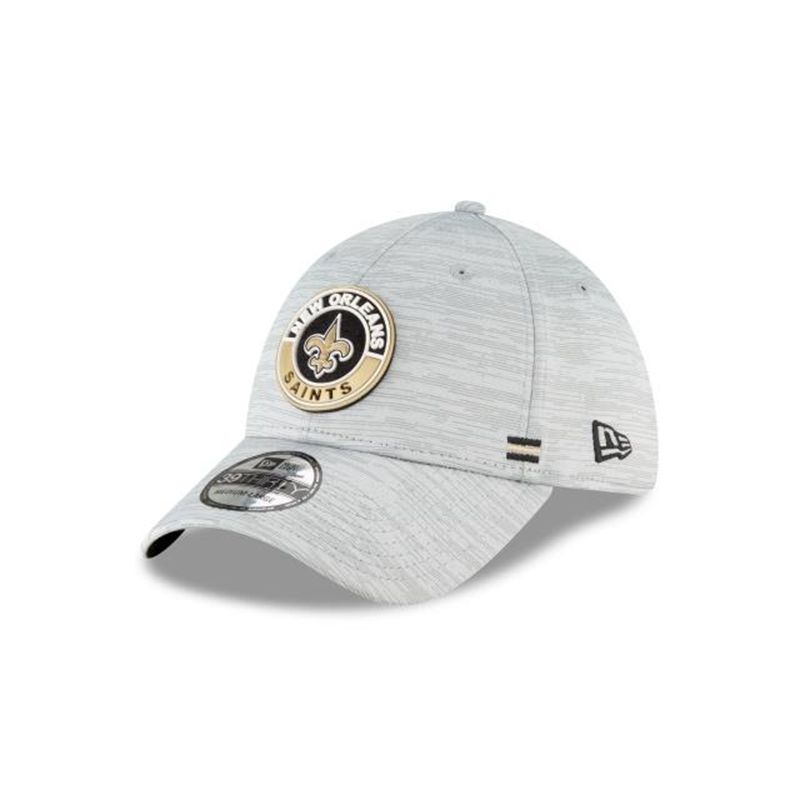 NFL New Orleans Saints Official Fall Sideline 39Thirty Stretch Fit (EYL6912) - Grey New Era Caps